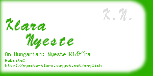 klara nyeste business card